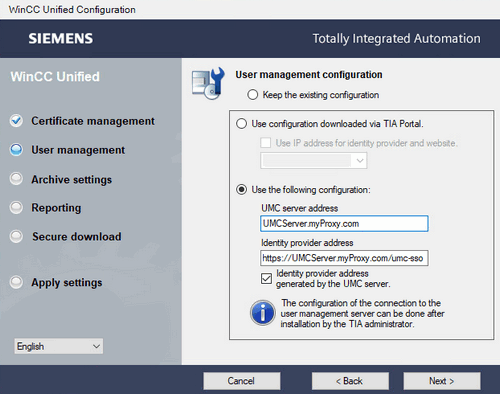 Internet access to a WinCC Unified Runtime Internet access to a WinCC Unified Runtime