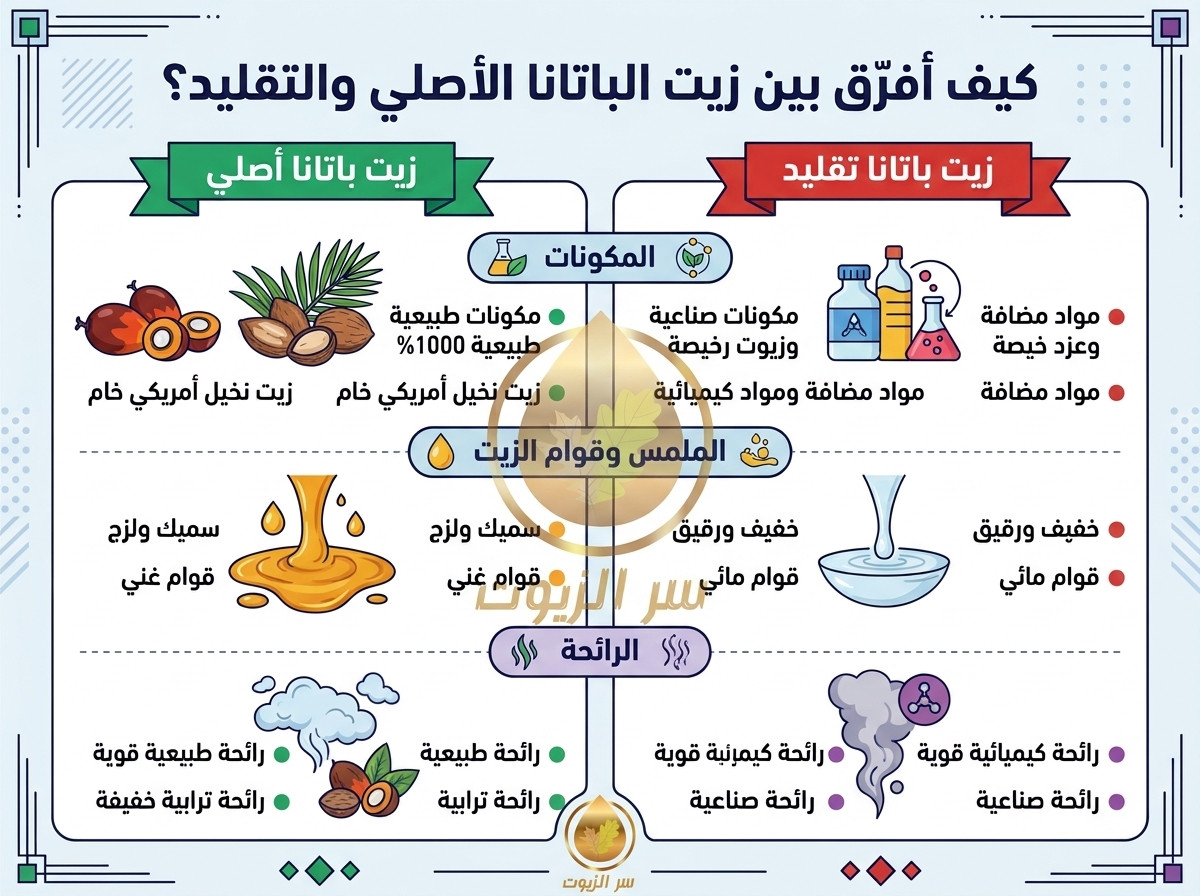 زيت الباتانا الأصلي وكيف تفرقين بينه وبين التقليد