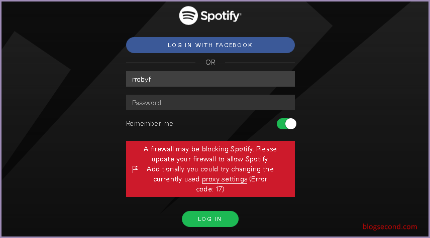 spotify login error spotify login error
