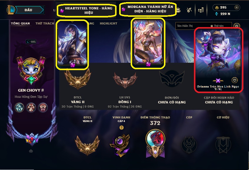 Acc LMHT # - Không Khung