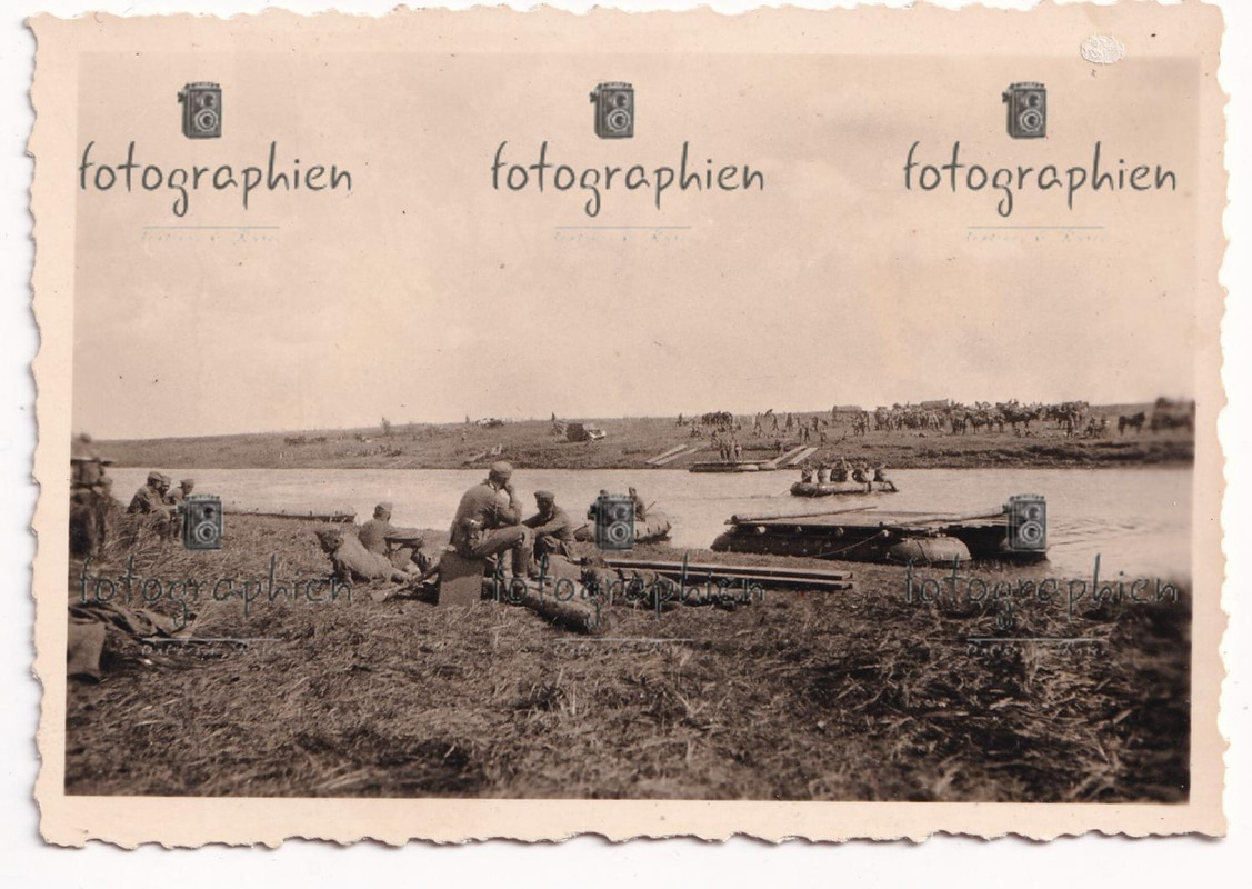 org. Foto Russland Nord Pionier Brücke Fluss Übergang 1941.