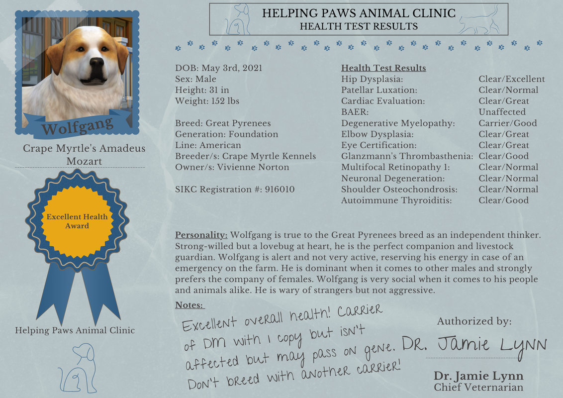 Crape Myrtle Kennels Sims International Kennel Club