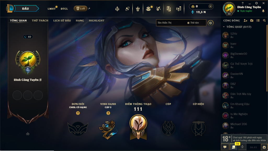 Acc LMHT # - Không Khung