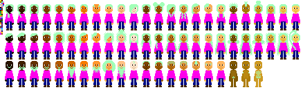 a row of people with different hair styles