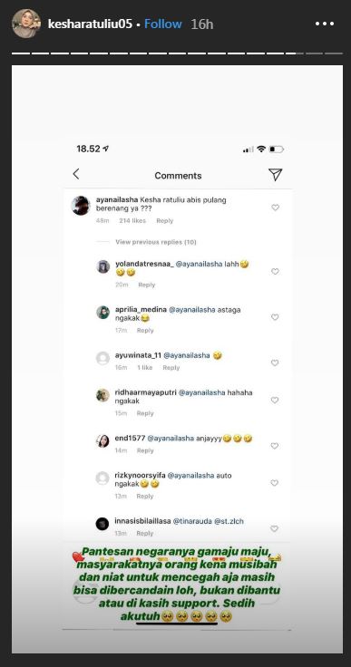 Unggahan Kesha Ratuliu