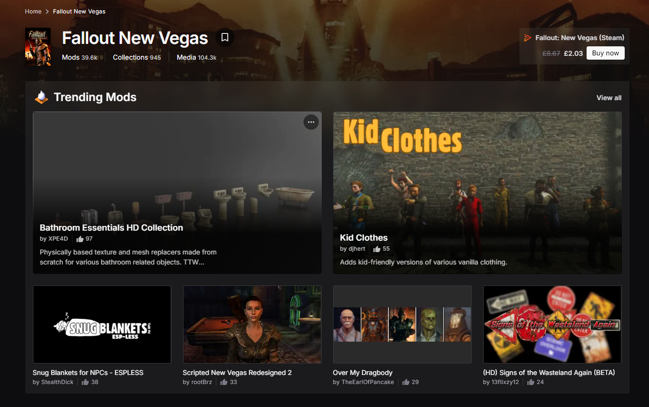 Fallout New Vegas Mods Nexus Mods Google Chrome 1 17 2026 8 45 52 AM