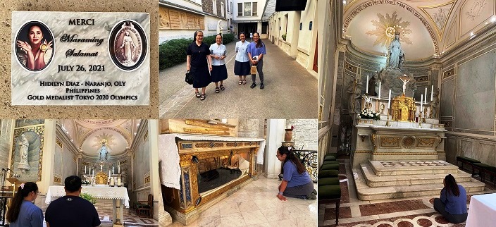 Hidilyn Diaz e Nostra Signora della Medaglia Miracolosa dans Apparizioni mariane e santuari Hidilyn-Diaz-a-Rue-du-Bac-Medaglia-Miracolosa