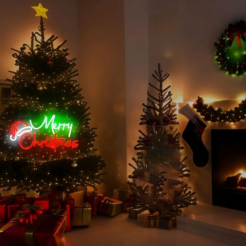 Christmas Hat Neon Sign - Merry Christmas, Christmas Party Decoration, Room Wall Decoration, Is The Best Christmas Gift For Friends And Family._voghion.com