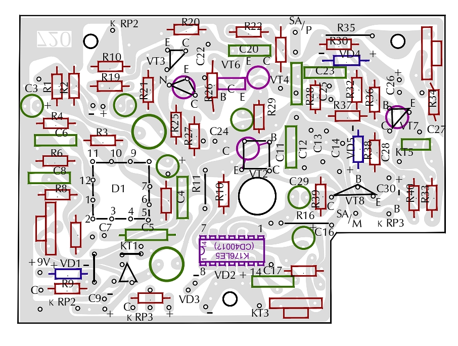 ELEKTRONIKA COMP-SUSTAINER PCB (CAD)