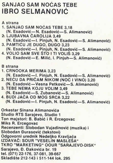 Ibro Selmanovic - 1986 - Zadnja