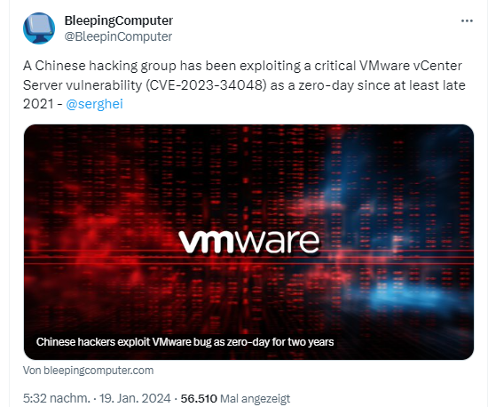 CVE-2023-34048 in VMware vCenter Server 