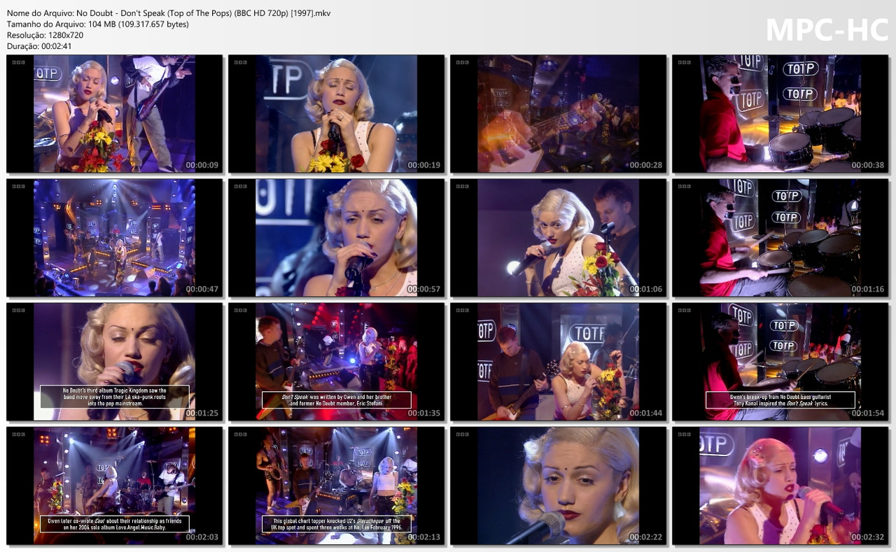 No Doubt - Don't Speak (Top of The Pops) (BBC HD 720p) [1997]