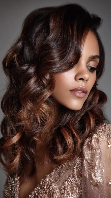 Radiant Allure: Embrace the Side-Swept Symphony - black women side part
