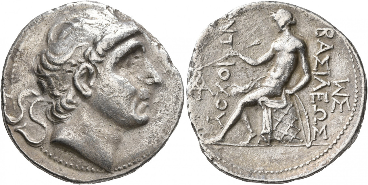 Tetradracma ático. Antíoco II Theos. Seleucia del Tigris (Irak). 261-246 a.C. Mismo-ejemplar-de-14-99-subastado-al-a-o-siguiente