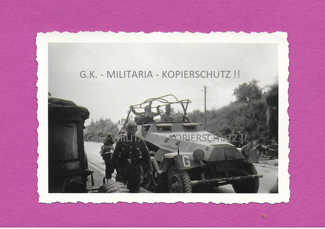 Foto Wehrmacht Schützenpanzer Sd.Kfz.251 Guderian 2. Pz. Div. Fr