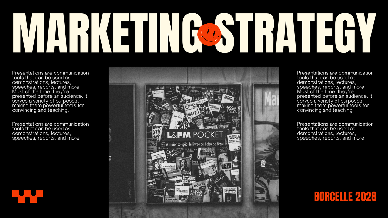 Orange and Black Bold Grunge Digital Marketing Presentation