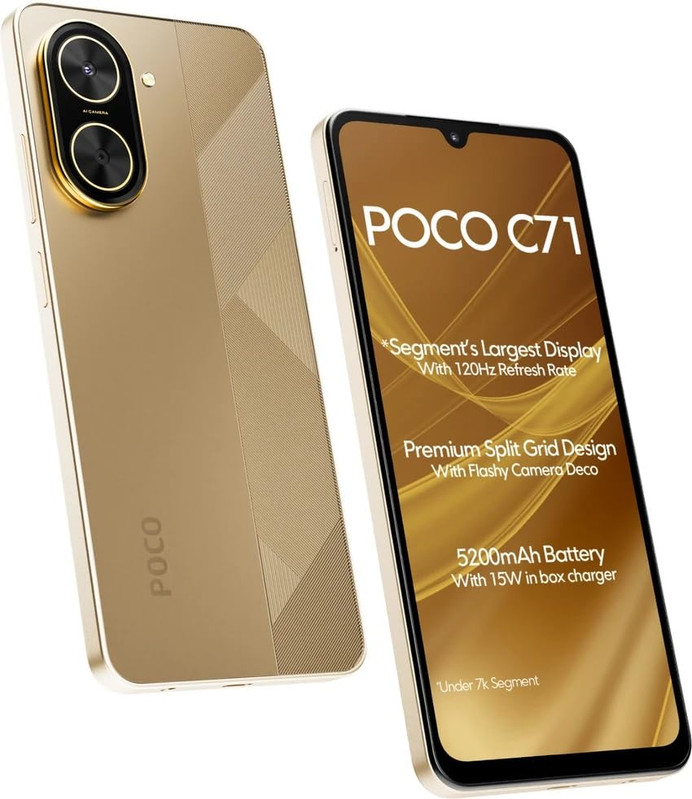 POCO C71, Desert Gold (6GB RAM, 128GB Storage) refurbished