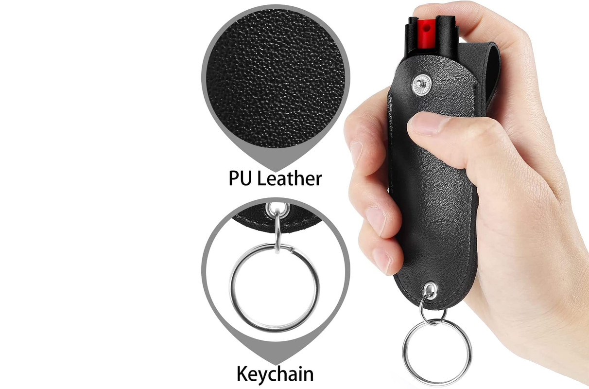 burn-pepper-spray-keychain-for-women-in-leather-holster-black
