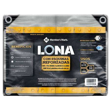 Lona Plástica Member's Mark Reforzada Gris 4 x 4.7 m