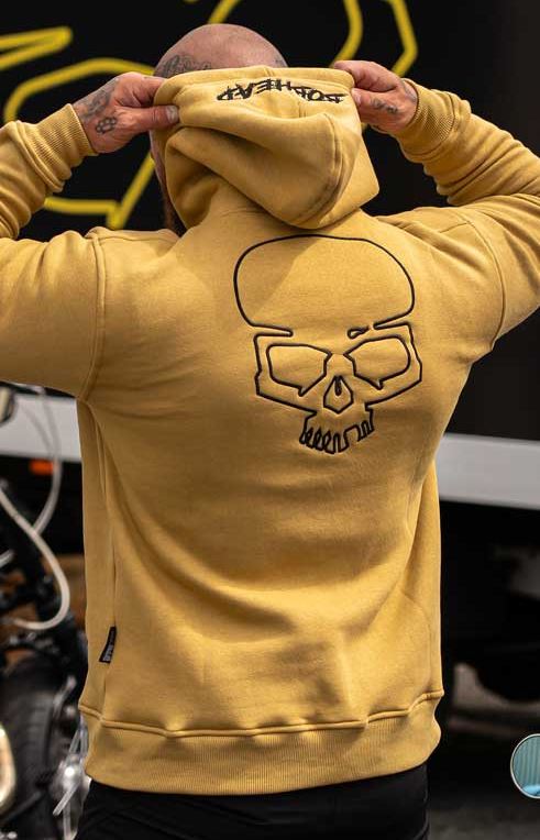 

BOBHEAD Casual Hoodie Camel – Premium Cotton Zip‐Hoodie with Skull Logo & Street/Biker Style

