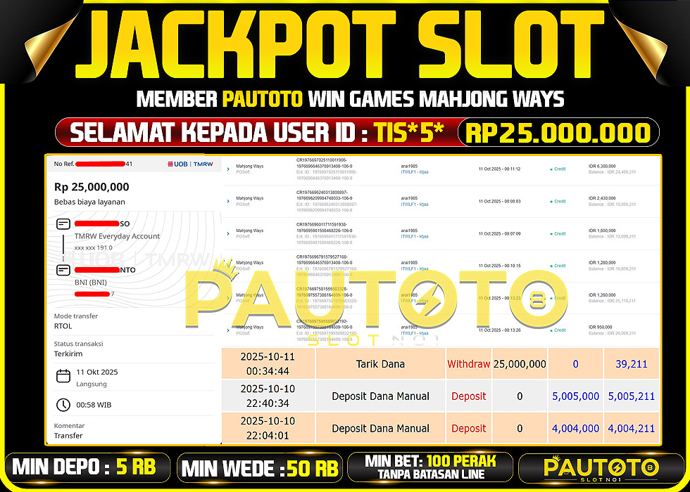 BUKTI JACKPOT LUNAS PAUTOTO
