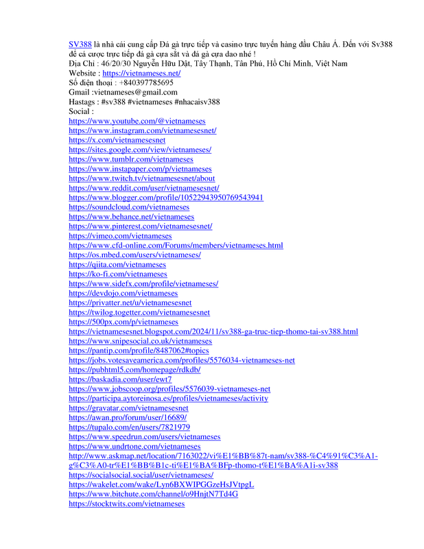 SV388 - Đá Gà Trực Tiếp Thomo tại SV388