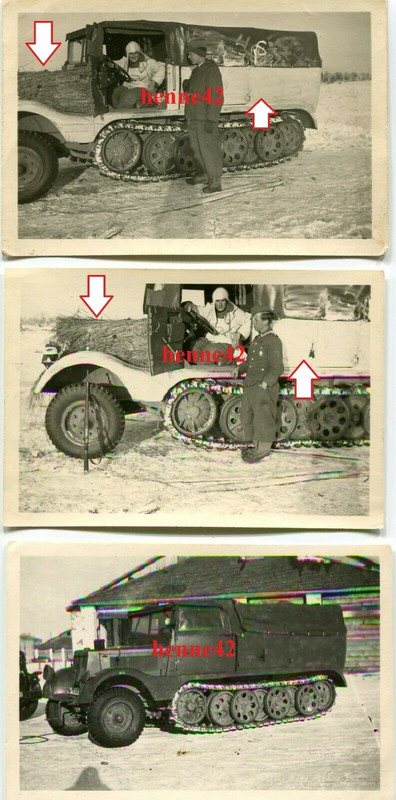 Foto Wehrmacht Dt. Halbkette camo weiß & Motorhaube mit Strohabd