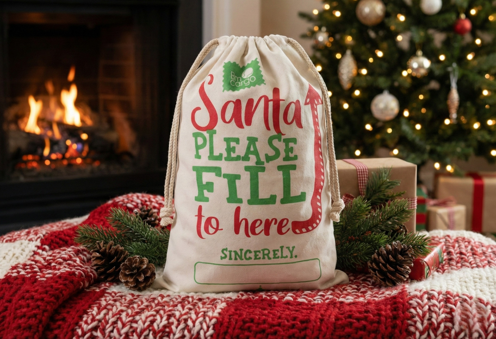 Bolsa de Navidad Saco Crema - Santa Please Fill to Here
