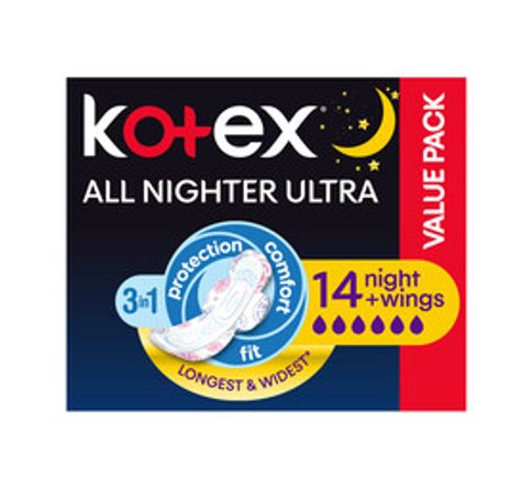 Kotex Ultra Night+wings Duo 14s
