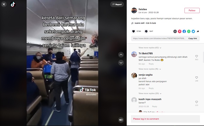 Viral Kereta Api Berhenti Diduga Gegara Sekelompok Orang Bawa Senjata