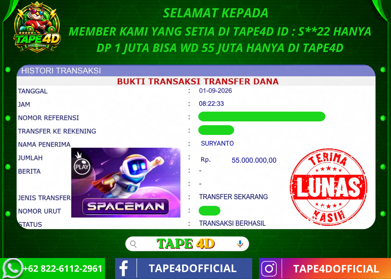 TAPE4D SPACMAN  PRAGMATIC PLAY 55.000.000-LUNAS