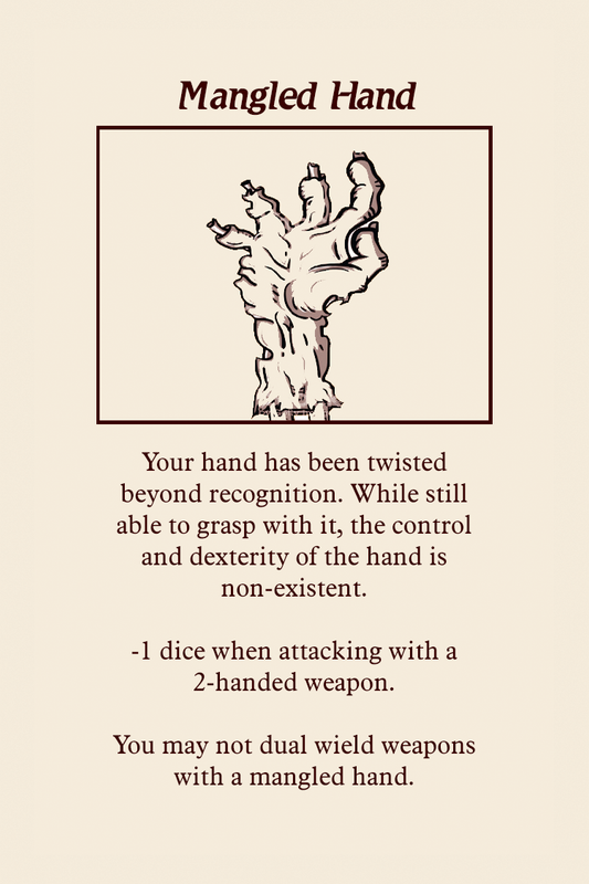 mangled hand