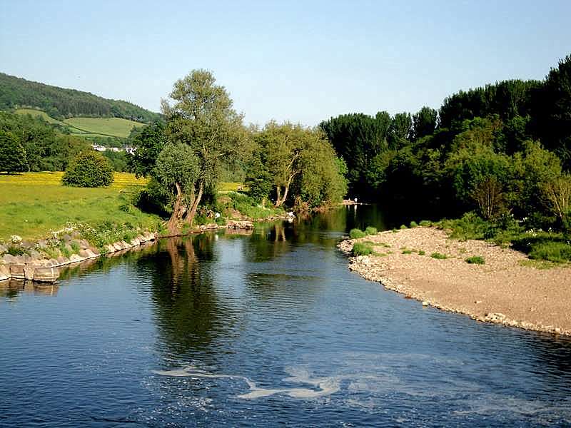 River Usk - UK river flowing through Wales