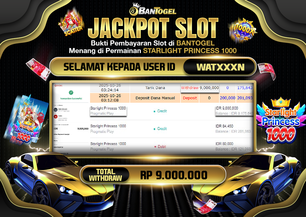 BUKTI JACKPOT LUNAS BANTOGEL