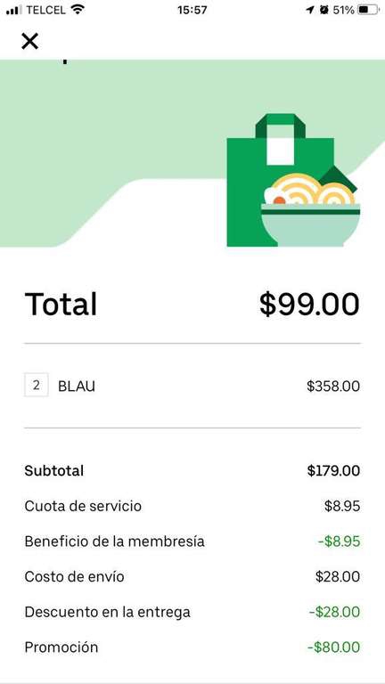 Uber Eats: 2 hamburguesas por 99 pesos con Uber One en Polanco, CDMX 
