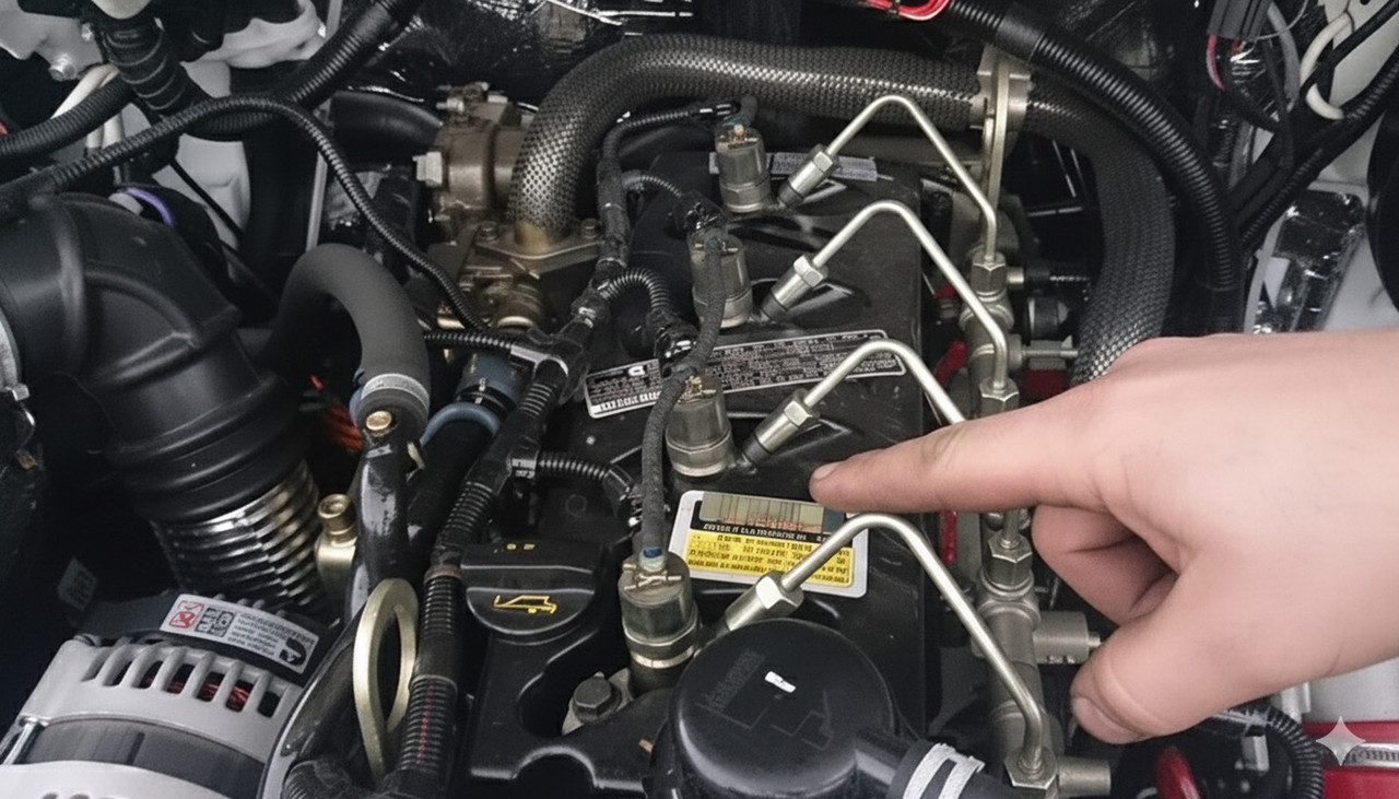 Паспортная табличка двигателя Камминз с серийным номером на клапанной крышке