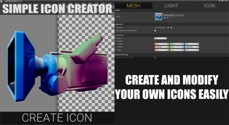 Unreal Engine Marketplace - Simple Icon Creator (4.25 - 4.27)