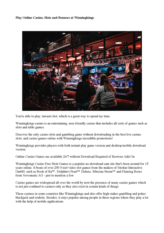 เว็บคาสิโนออนไลน์ WinningKings สมัครสมาชิกรับเครดิตฟรีทันที แจกทุกวัน 2022