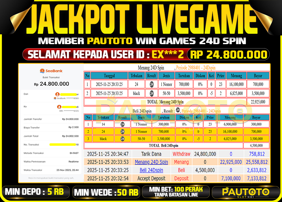 BUKTI JACKPOT LUNAS PAUTOTO