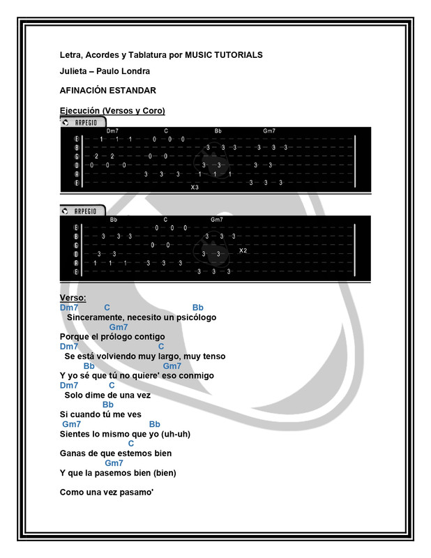 Julieta Paulo Londra Letra y Acordes by MUSICTUTORIALS_page-0001