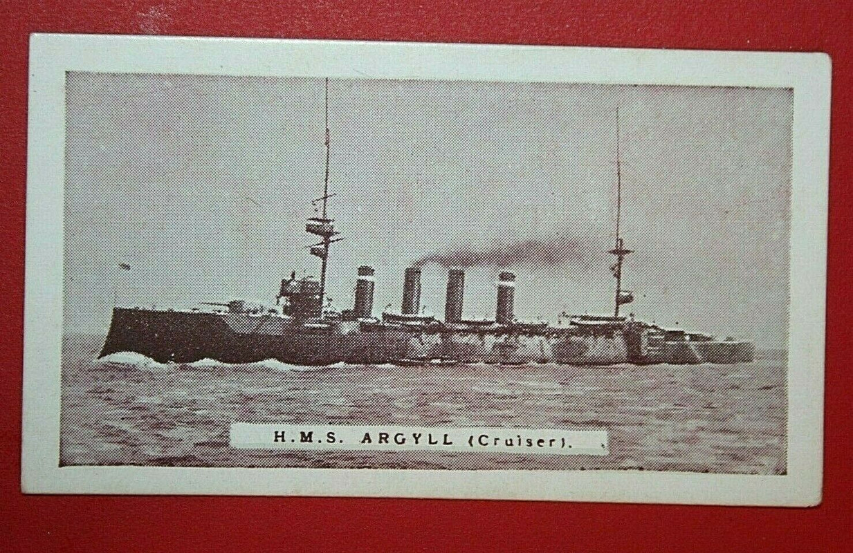 HMS ARGYLL World War 1 Cruiser Vintage 1915 Photo Card DB22P