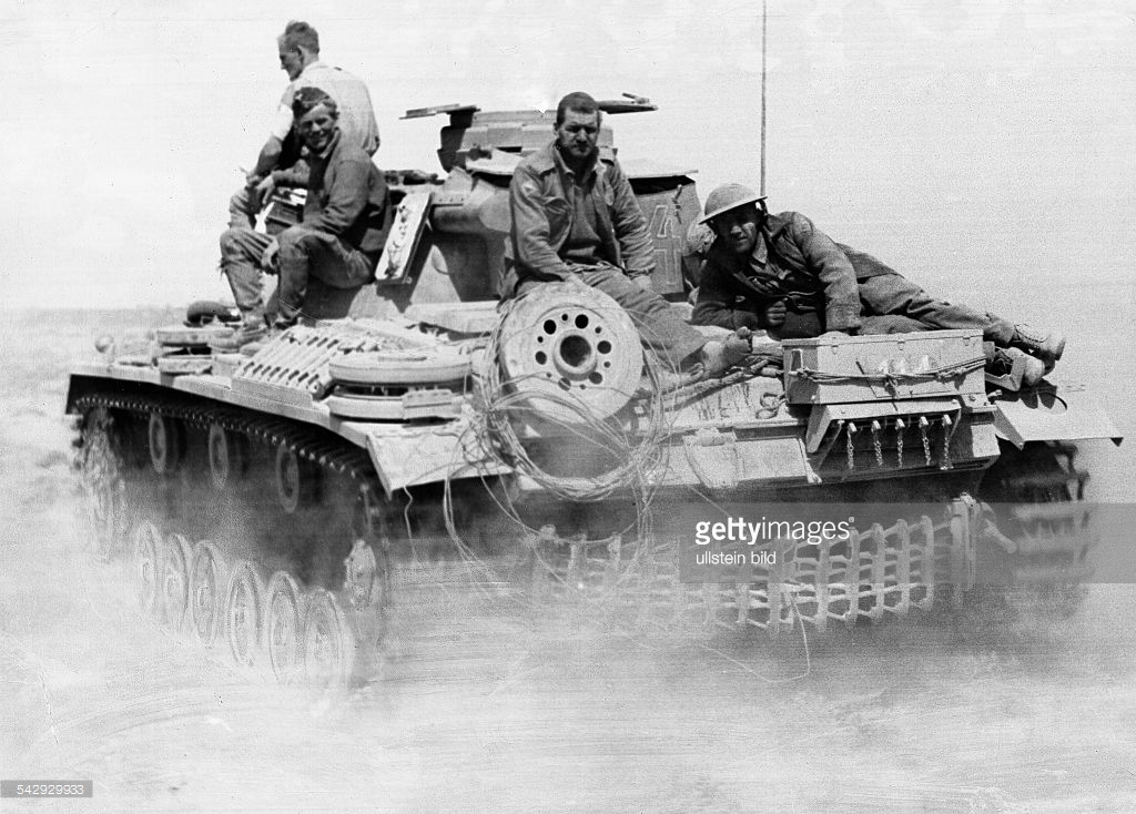 german tank (III) in the desert near Tobruk driv