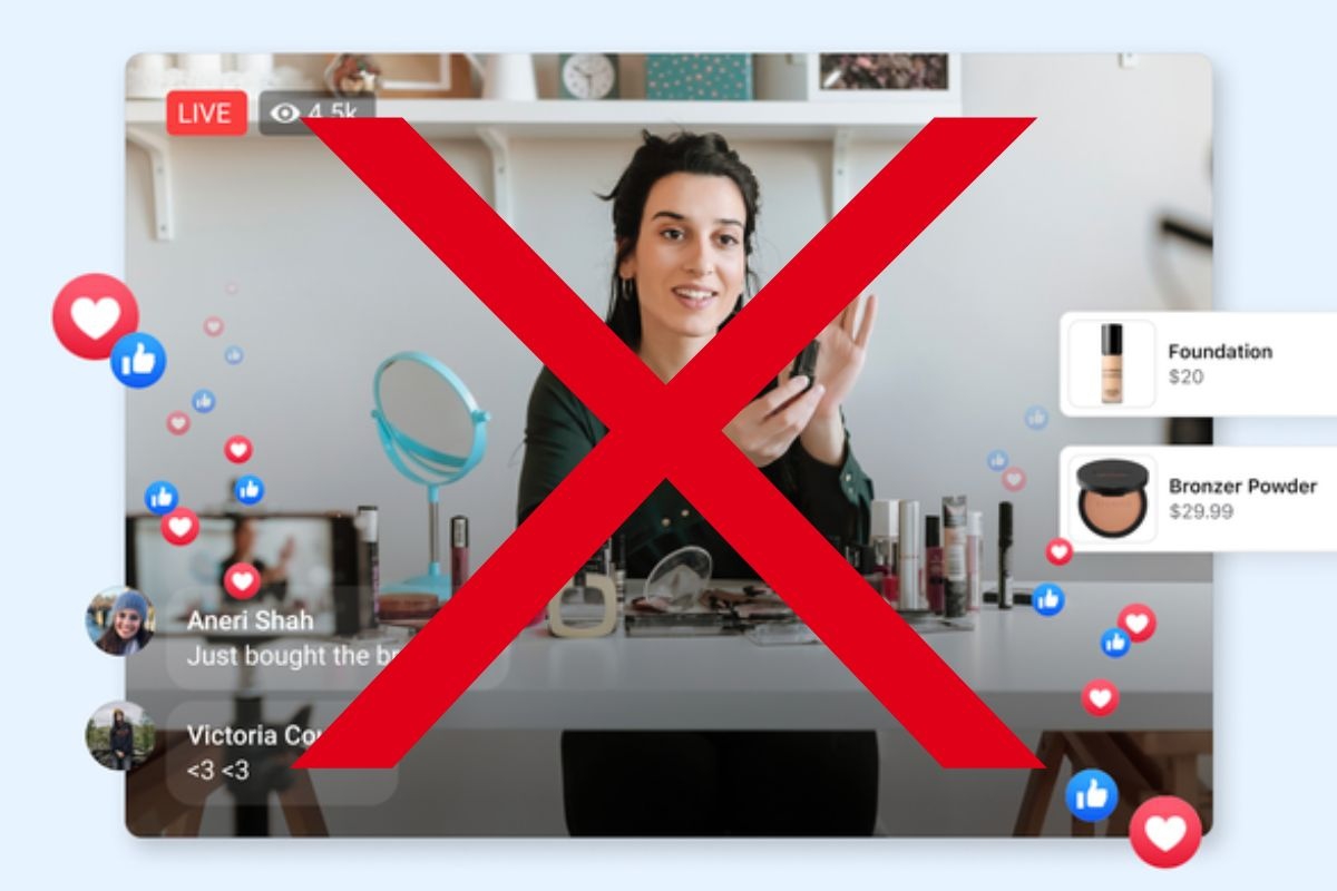 Facebook suspende ventas de productos en la modalidad de compras en vivo 