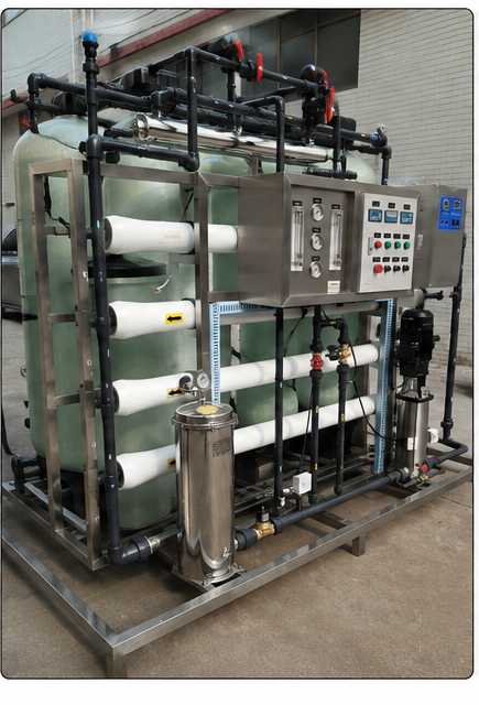 Reverse osmosis system side view