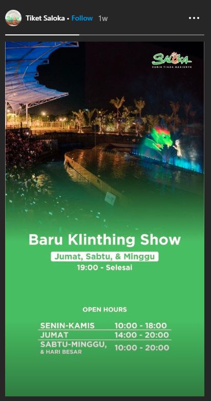 Jam buka Saloka Theme Park Semarang.