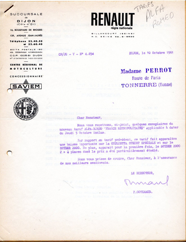 1961-10-10 tarif Alfa-Roméo (1)