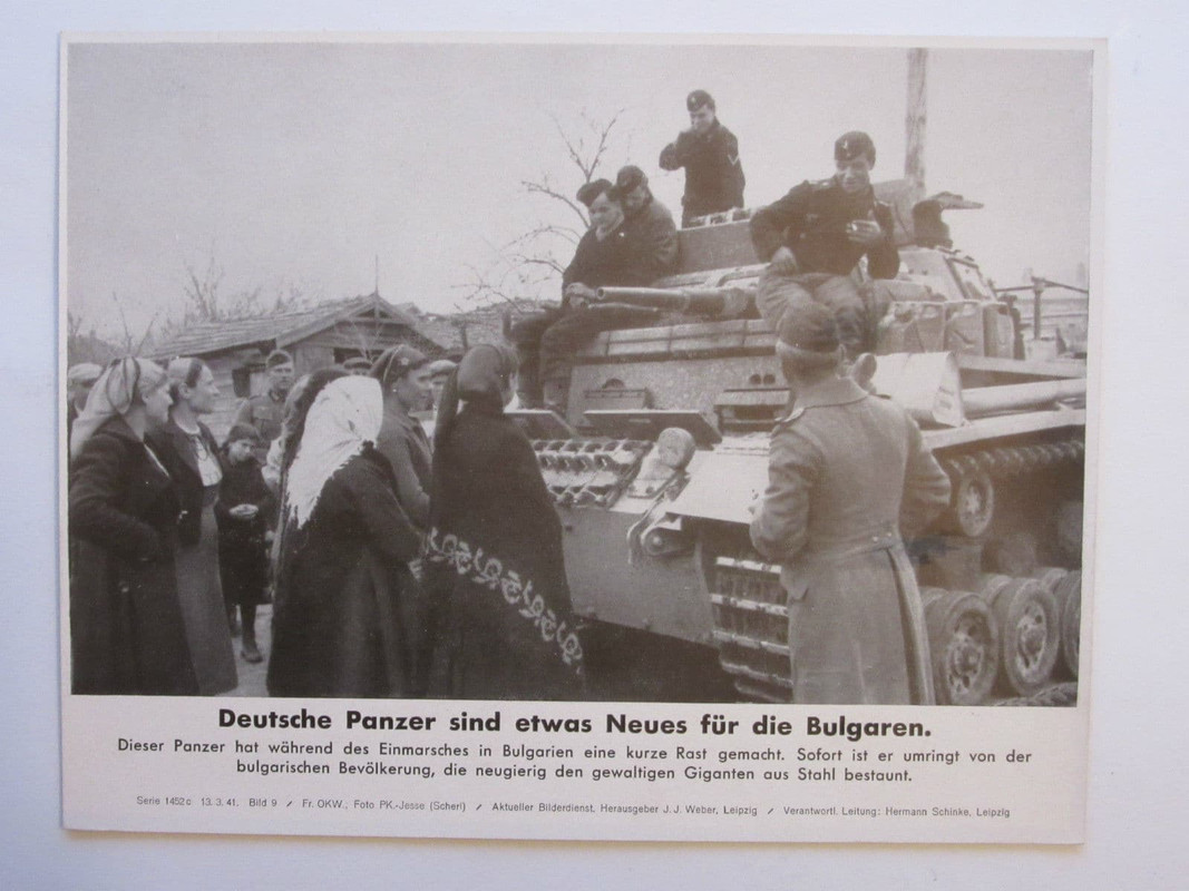 DEUTSCHE PANZER IN BULGARIEN BEVÖLKERUNG BESATZU