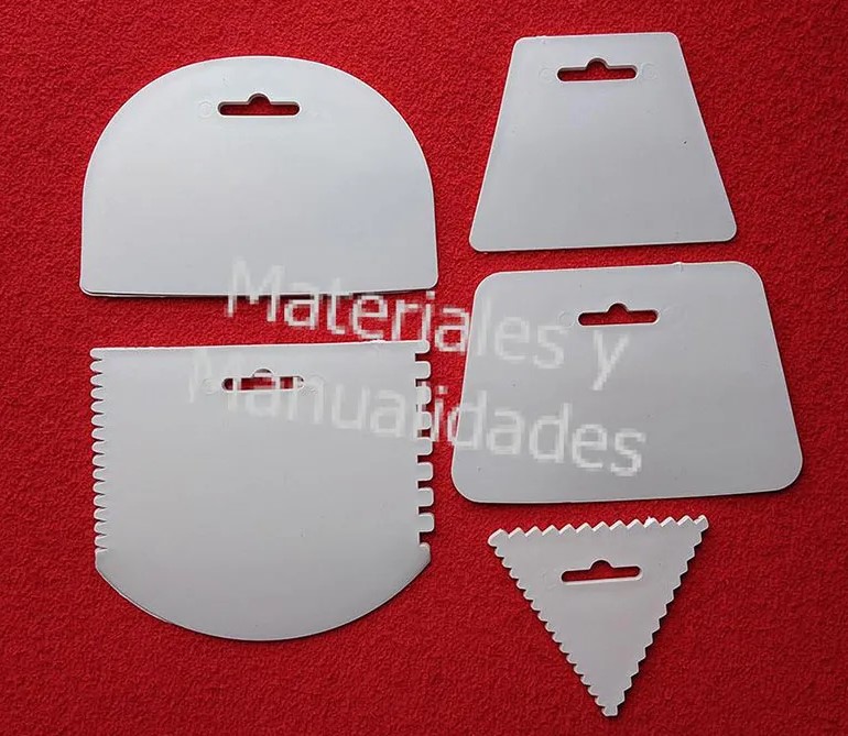 Set 5 Espátulas plásticas masilladoras para cerámica utensilio cocina