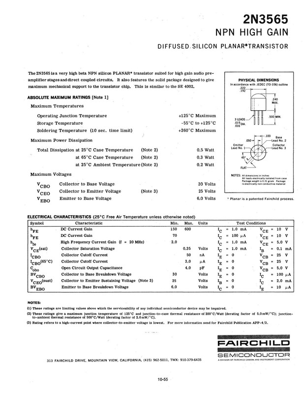 2N3565 TO106 Fairchild - 10_0049