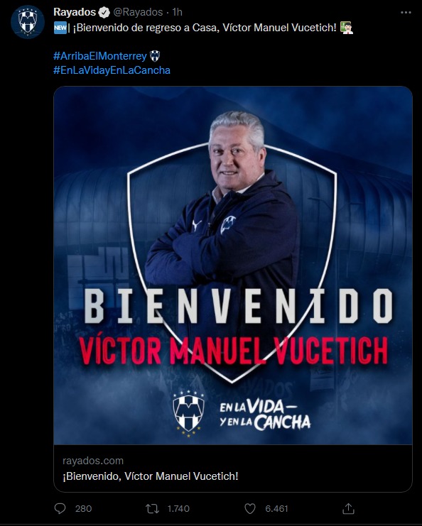Víctor Manuel Vucetich hace su regreso triunfal a los Rayados de Monterrey